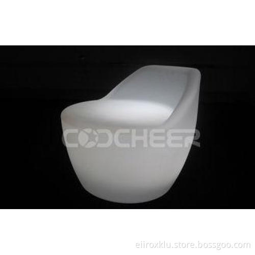 White Plastic Illuminated leisure Led Bar Stools Light Back